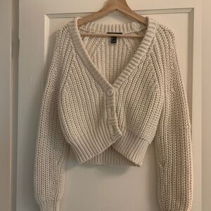 Forever 21 Cream Knit Cardigan